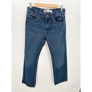 Levi's Medium Wash 505 Straight Denim Jeans Cotton Blend Stretch Boys 18 Reg